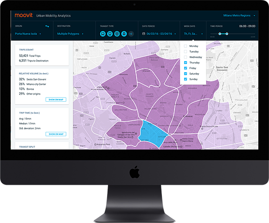 screenshot of Moovit MaaS Solution